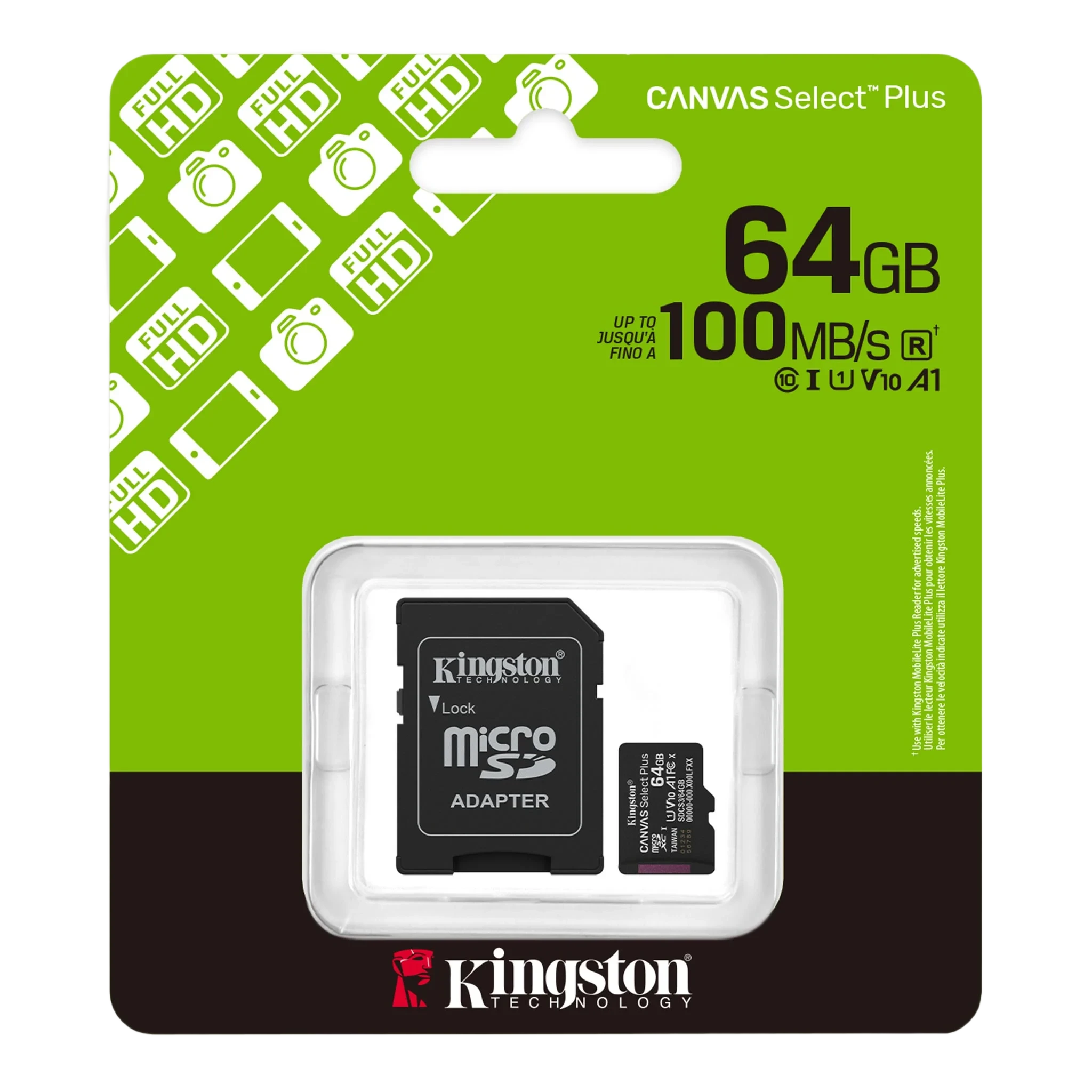 Tarjeta MicroSD Kingston Canvas Gen3 64GB